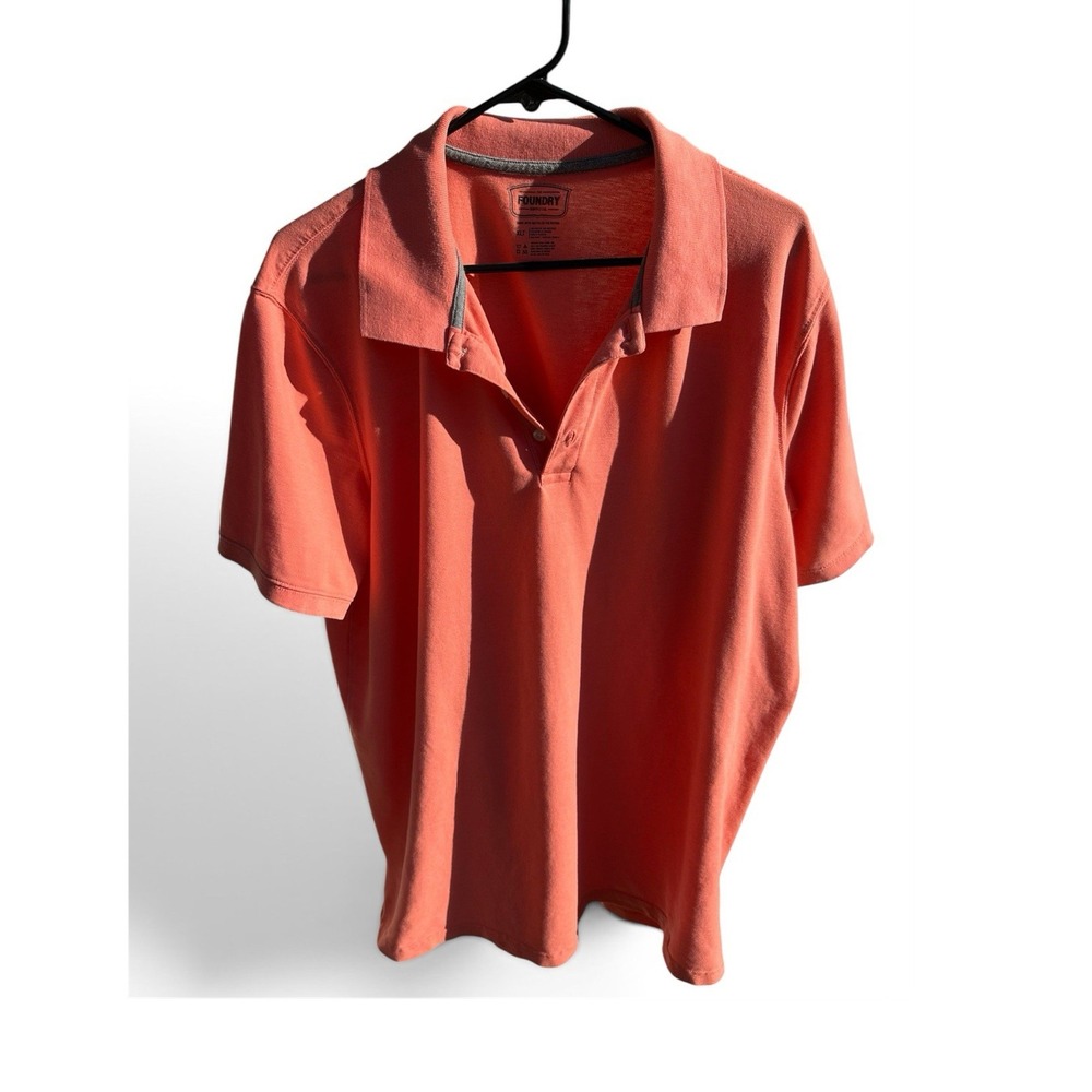 The Foundry Supply Co. Coral Short Sleeve Polo Shirt Men's Size XLT Collared